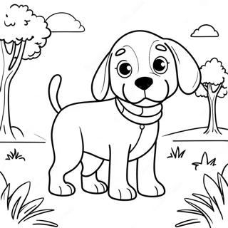 Parkta Oynayan Beagle Boyama Sayfasi 100012-38693