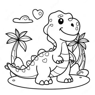 Asik Mutlu Dinozor Boyama Sayfasi 100321-38938