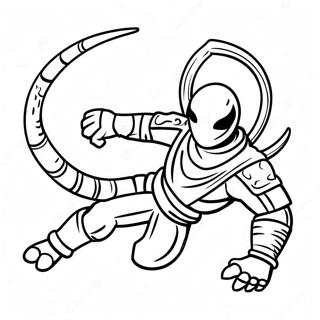 Ninja Kiyafeti Ile Akrep Boyama Sayfasi 100423-39024