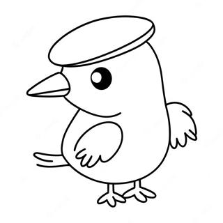 Şapkalı Sevimli Mo Willems Güvercin Boyama Sayfası Boyama Sayfaları