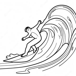 Dalga Uzerinde Sorf Tahtasiyla Sorf Yapan Boyama Sayfasi 100933 39419