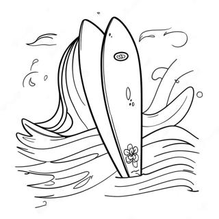 Sörf Tahtası Boyama Sayfaları