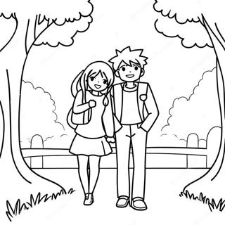 Sevimli Anime Çifti Boyama Sayfaları