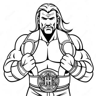 Dinamik Triple H Iki Kemeri Tutuyor Boyama Sayfasi 101061-39517