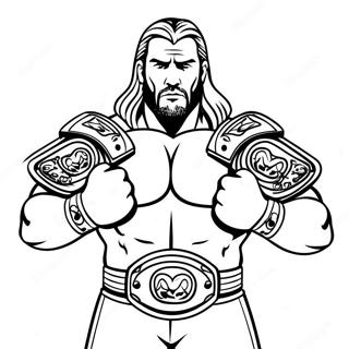 Dinamik Triple H Iki Kemeri Tutuyor Boyama Sayfasi 101061-39520