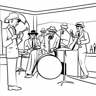 Klasik Caz Kulubu Sahnesi Boyama Sayfasi 101166 39602