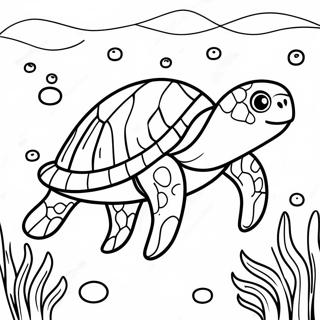 Gercekci Deniz Kaplumbagasi Su Alti Boyama Sayfasi 101293 39801