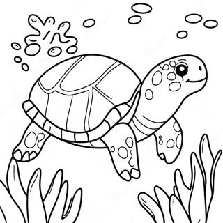 Mutlu Deniz Kaplumbagasi Yuzme Boyama Sayfasi 101294 39807