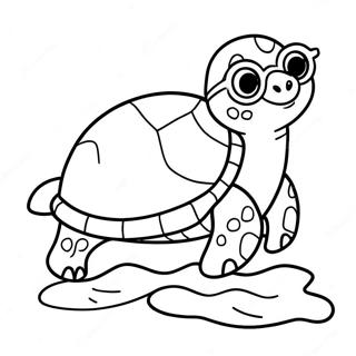 Gozluk Takmis Cizgi Film Deniz Kaplumbagasi Boyama Sayfasi 101295-39810