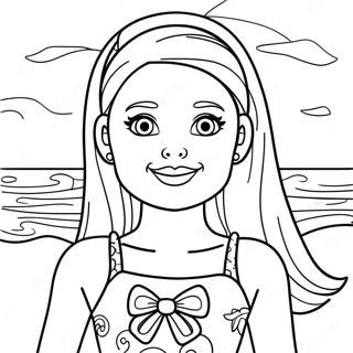 Barbie Chelsea Plajda Boyama Sayfasi 101421-39909