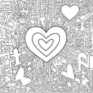 Keith Haring Kalp Motifi Boyama Sayfasi 101551-40009