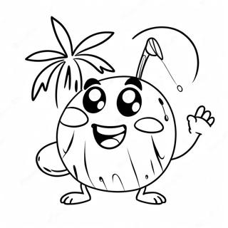 Komik Hindistan Cevizi Karakteri Boyama Sayfasi 101628-40066