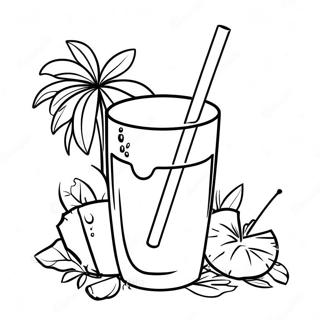 Saman Ile Hindistan Cevizi Icecegi Boyama Sayfasi 101629-40072