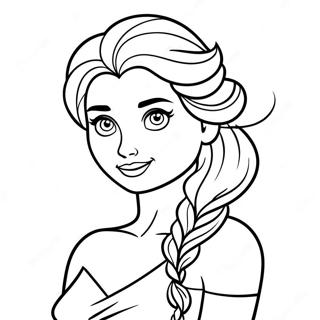 Akici Sacli Sik Elsa Boyama Sayfasi 101652-40079