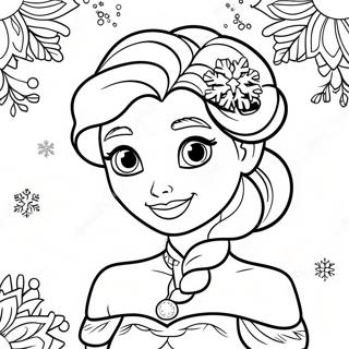 Kar Tanecikleriyle Sirin Elsa Boyama Sayfasi 101655-40089