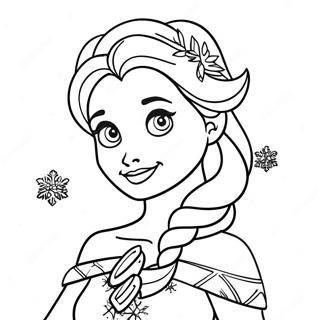 Kar Tanecikleriyle Sirin Elsa Boyama Sayfasi 101655-40091