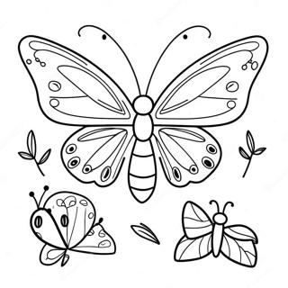 Kelebek Yaşam Döngüsü Boyama Sayfaları