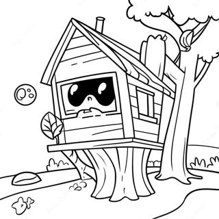 Agac Evde Kumlu Yanaklar Boyama Sayfasi 102015-40369