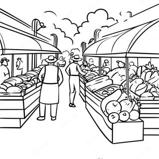 Yogun Pazar Yeri Manzarasi Boyama Sayfasi 102090 40424