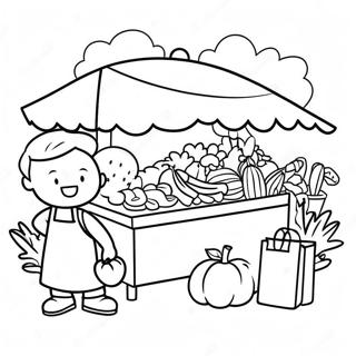 Pazar Yerinde Mutlu Cocuklar Boyama Sayfasi 102092-40429