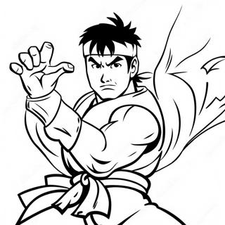 Ryu Hadouken Yaparken Boyama Sayfasi 102244 40544
