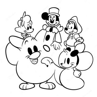 Neseli Disney Karakterleri Gecmis Olsun Boyama Sayfasi 102398-40659