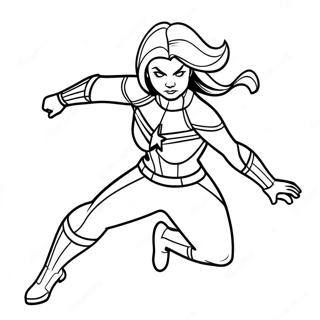 Kaptan Marvel Aksiyon Pozu Boyama Sayfasi 102529-40762