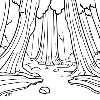 Kaliforniya Kirmizi Agac Ormani Boyama Sayfasi 102684-40883