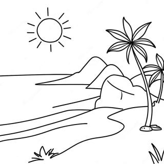 Renkli Kaliforniya Gun Batimi Boyama Sayfasi 102685-40888