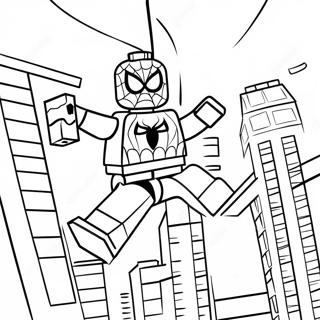 Orumcek Adam Lego Sehirde Sallaniyor Boyama Sayfasi 102838-41006