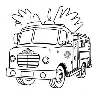 Itfaiyeci Sam Itfaiye Araciyla Boyama Sayfasi 103301 41361