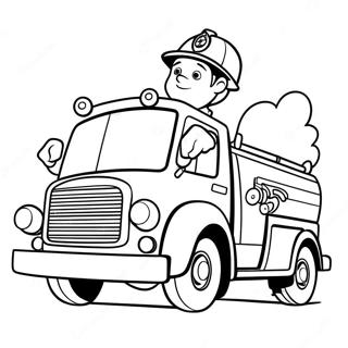 Itfaiyeci Sam Itfaiye Araciyla Boyama Sayfasi 103301 41363