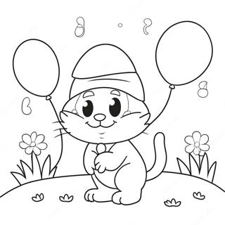 Sirin Kedi Balonlarla Boyama Sayfasi 103329 41392