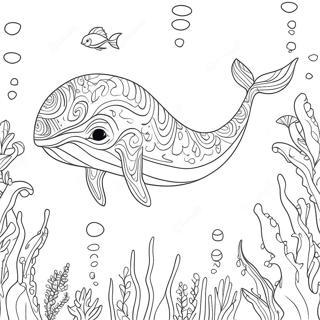 Gorkemli Mavi Balina Yuzme Boyama Sayfasi 103970 41878