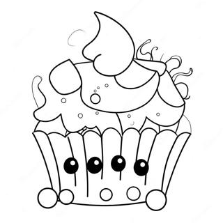 Neseli Sekerleme Ile Cupcake Boyama Sayfasi 10412 2630