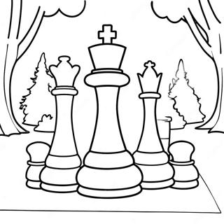 Parkta Dev Satranc Tahtalari Boyama Sayfasi 104332 42171