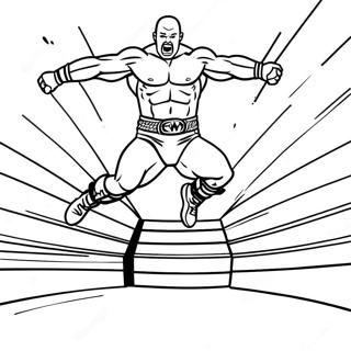 Heyecan Verici Wwe Guresci Rakibinin Uzerine Atlarken Boyama Sayfasi 104354-42179