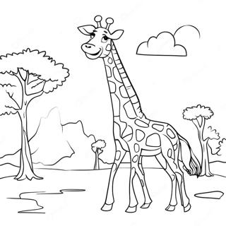 Oyunbaz Afrika Zurafasi Boyama Sayfasi 104999 42685