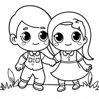 Oyunbaz Erkek Ve Kiz Boyama Sayfasi 105228 42863