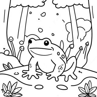 Kurbaga Ve Renkli Mantar Ormani Boyama Sayfasi 106003 43479