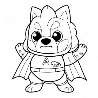 Wolfoo Super Kahraman Kostumuyle Boyama Sayfasi 106054-43517