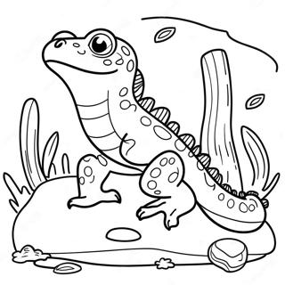 Detayli Salamandra Yasam Alaninda Boyama Sayfasi 106131 43577