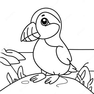 Oyunbaz Puffin Rock Hayvanları Boyama Sayfası Boyama Sayfaları