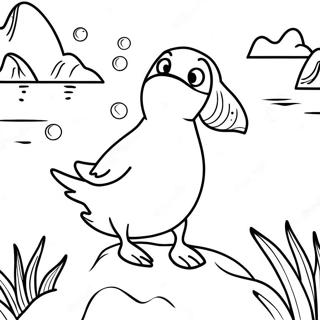 Puffin Kayası Boyama Sayfaları