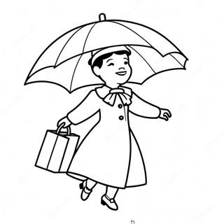 Mary Poppins Semsiye Ile Ucarken Boyama Sayfasi 106490-43850