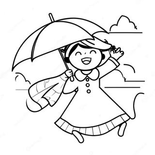 Mary Poppins Semsiye Ile Ucarken Boyama Sayfasi 106490-43851