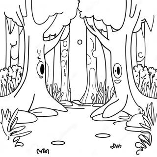 Sasirtici Estetik Trippy Orman Manzarasi Boyama Sayfasi 106544-43903