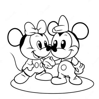 Sevimli Mickey Ve Minnie Fare Boyama Sayfasi 107078 44315