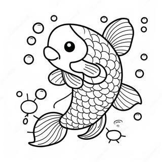 Mutlu Koi Baligi Sicrama Boyama Sayfasi 107105-44339