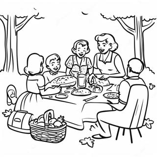 1950ler Aile Piknigi Boyama Sayfasi 107309-44506